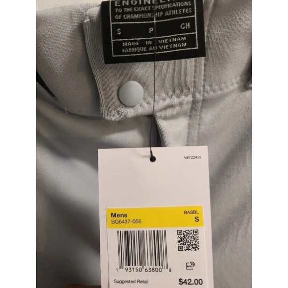 Nike Men's Vapor Baseball Knicker Pants Sz Small Gray Red Piped BQ6437-056 New - Picture 5 of 12